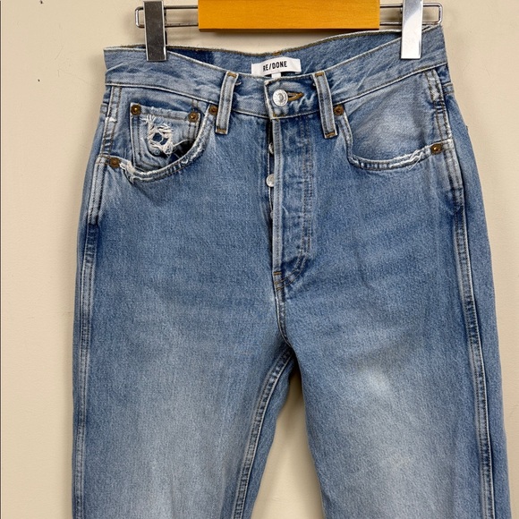 Re/Done 90s high waist loose jeans in worn blue 26 - Picture 3 of 15